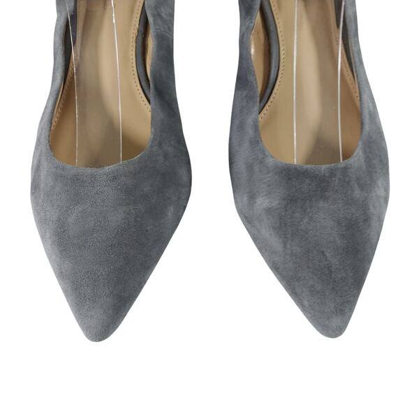 TALBOTS! SOFT DOVE GRAY GENUINE SUEDE LEATHER WEDGE HEEL PUMPS, HEELS! SZ 9M - Picture 5 of 12